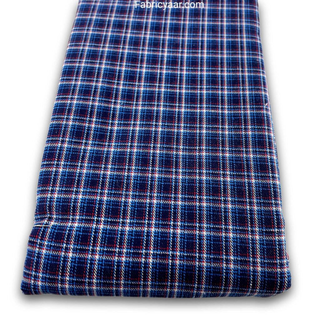 Metty Zero Checks Blue Shirt Fabric (Width 58 Inch | 1.60 Meters)