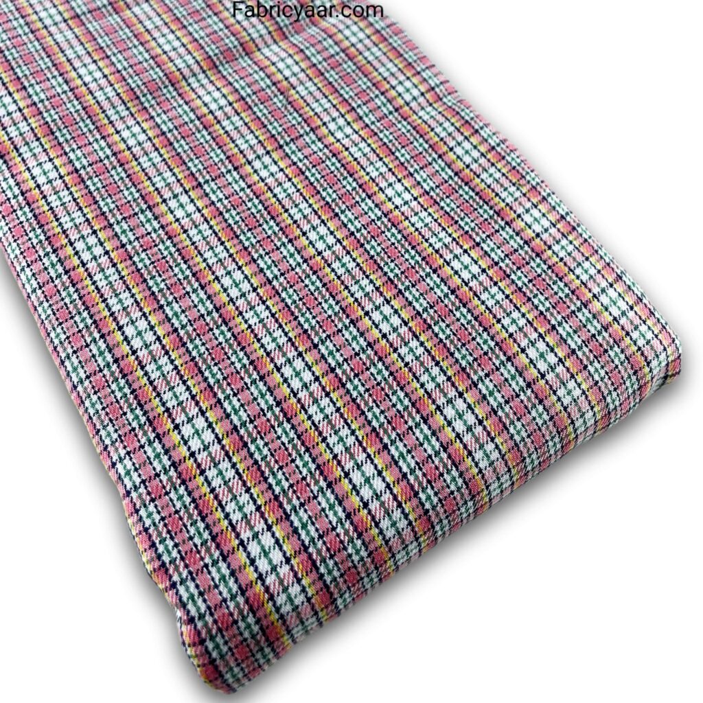 Metty Zero Checks Red Shirt Fabric (Width 58 Inch | 1.60 Meters)