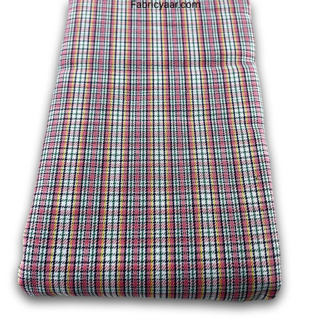 Metty Zero Checks Red Shirt Fabric (Width 58 Inch | 1.60 Meters)