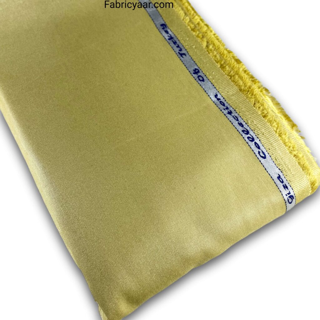 Turkish Giza Radiant Yellow Plain Shirt Fabric (Width 58 Inch | 1.60 Meters)