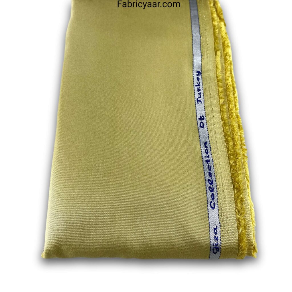 Turkish Giza Radiant Yellow Plain Shirt Fabric (Width 58 Inch | 1.60 Meters)