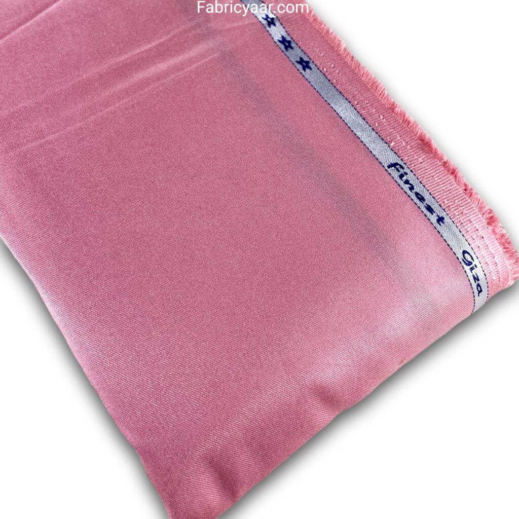 Turkish Giza Lumin Pink Plain Shirt Fabric (Width 58 Inch | 1.60 Meters)