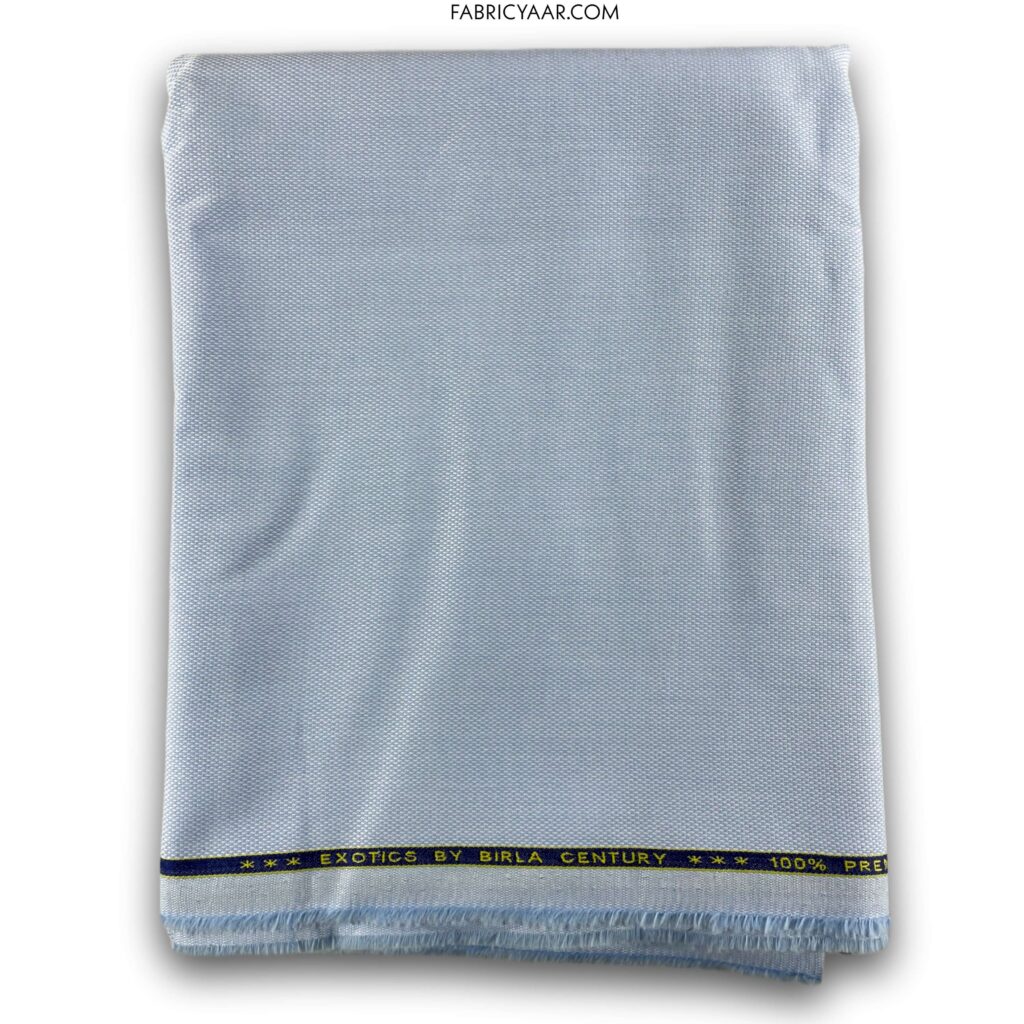 Birla Century Pure Cotton Self Textured Blue Shirt Fabric (Width 58 Inch | 1.60 Meters)