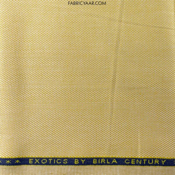 Birla Century Pure Cotton Self Textured Yellow Shirt Fabric (Width 58 Inch | 1.60 Meters)