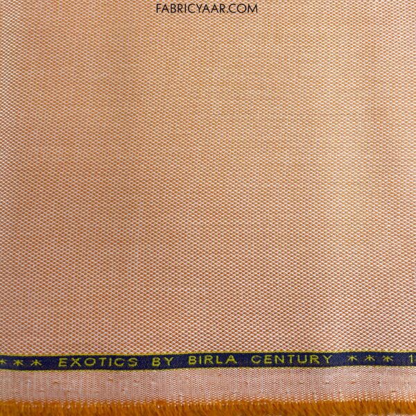 Birla Century Pure Cotton Self Textured Orange Shirt Fabric (Width 58 Inch | 1.60 Meters)