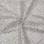 Cotton Lawn Cipli Work Super White Kurta / Koti Fabric (Width 58 Inch)
