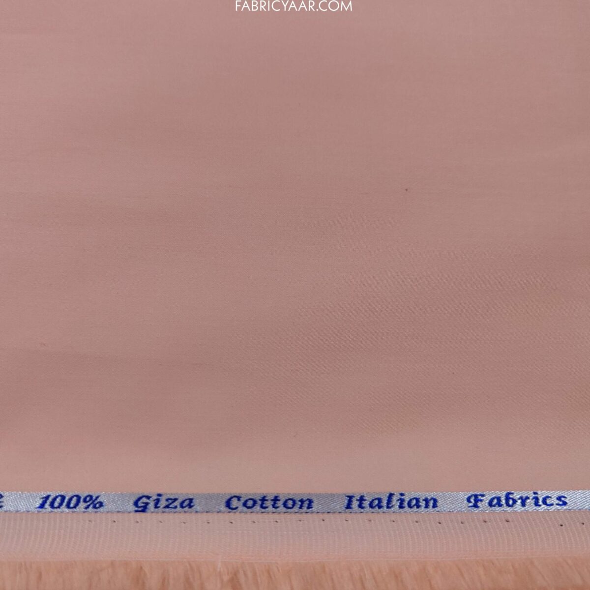 Giza Cotton Plain Velour Peach Kurta / Shirt Fabric (Width 58 Inch)