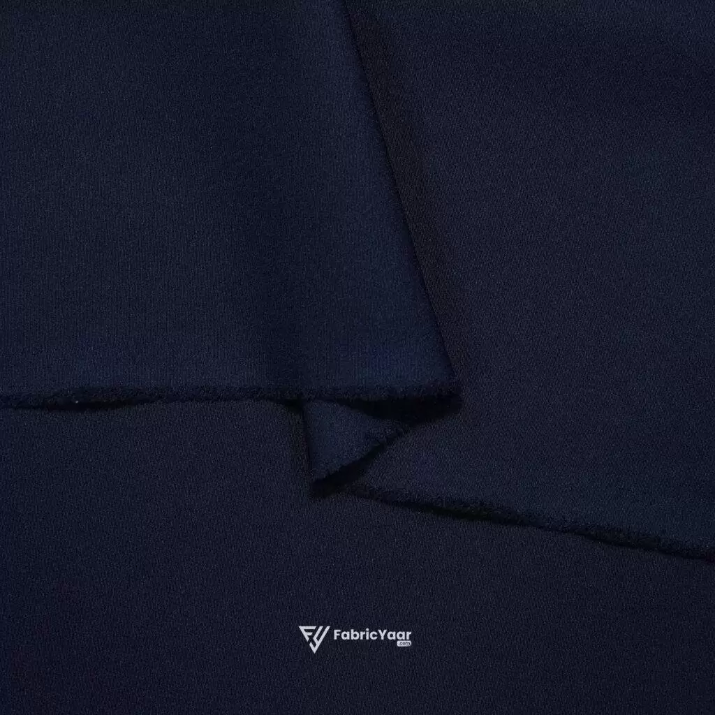 D & J Lachka Dark Blue Four Way Stretched Pant Fabric  ( Width 58 Inch )