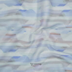 Stretchable Digital Bluish Printed Shirt Fabric (Width 58 Inch)