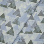 Stretchable Digital Blue Triangle Printed Shirt Fabric (Width 58 Inch)
