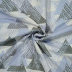 Stretchable Digital Blue Triangle Printed Shirt Fabric (Width 58 Inch)