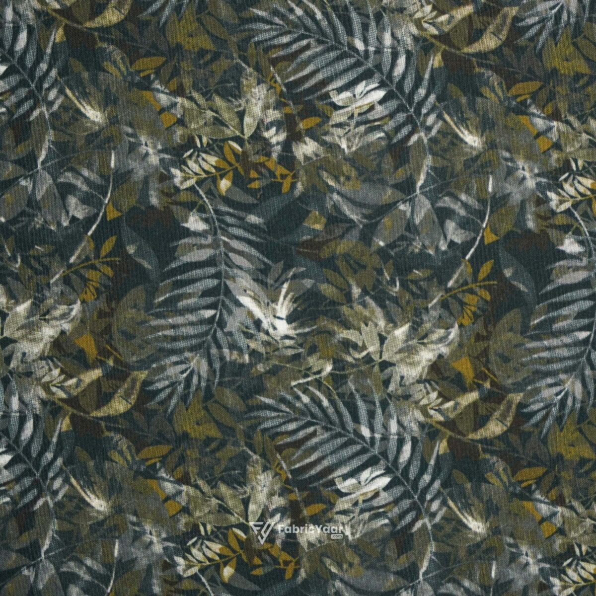 Modal Digital Olive Printed Shirt Fabric (Width 58 Inch)