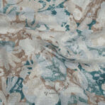 Cotton Linen Digital Flower Printed Shirt Fabric (Width 58 Inch)
