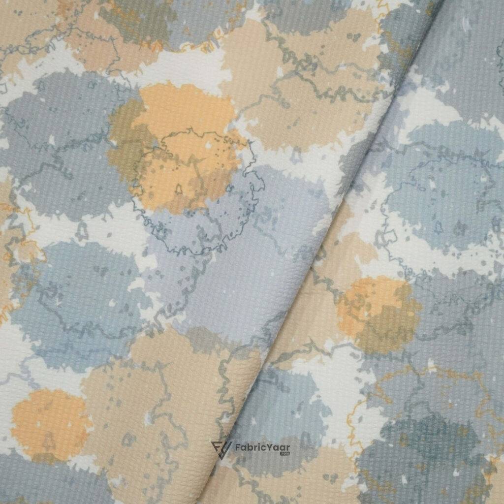 Stretchable Digital Printed Grayish Shirt Fabric (Width 58 Inch)