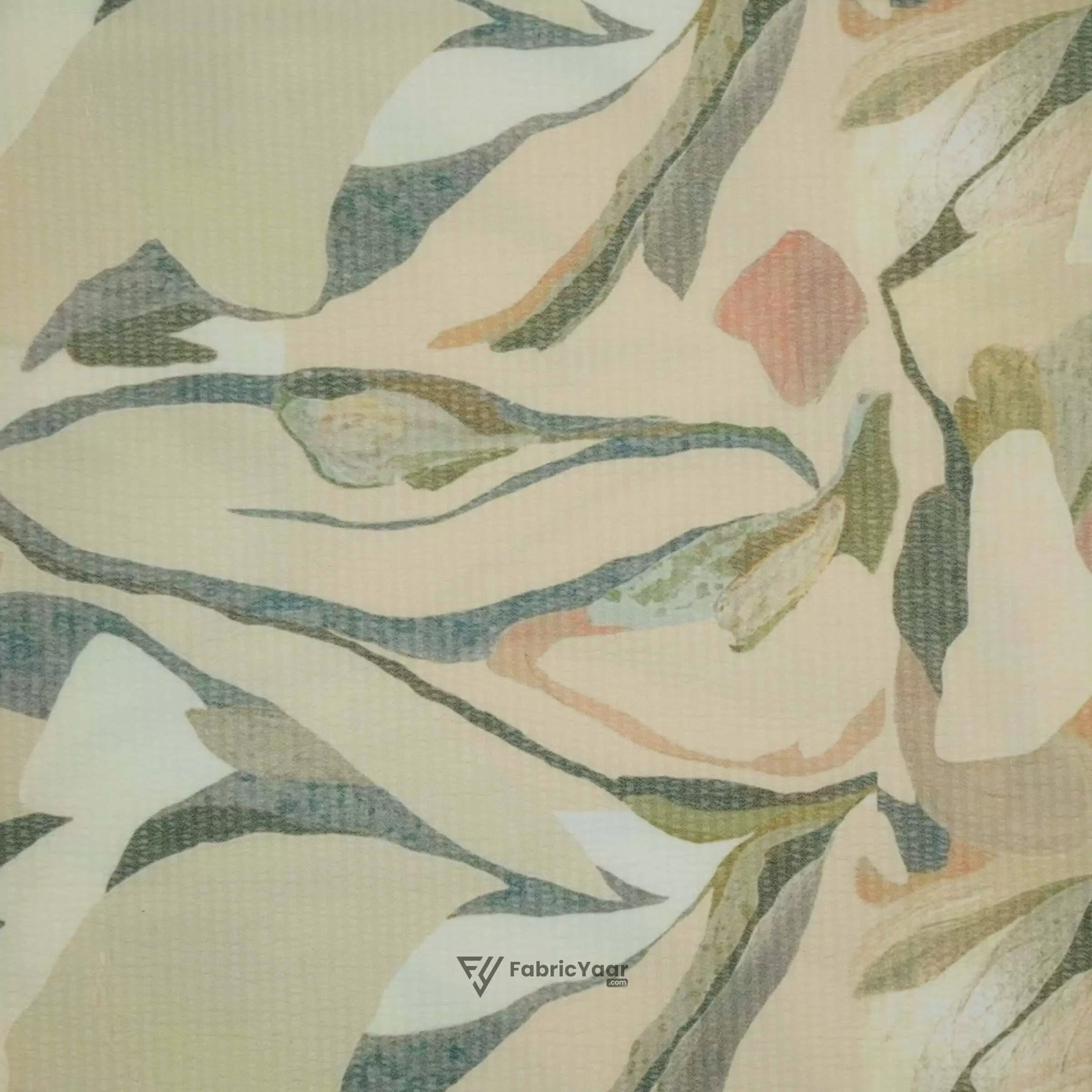 Stretchable Digital Floral Printed Shirt Fabric (Width 58 Inch)