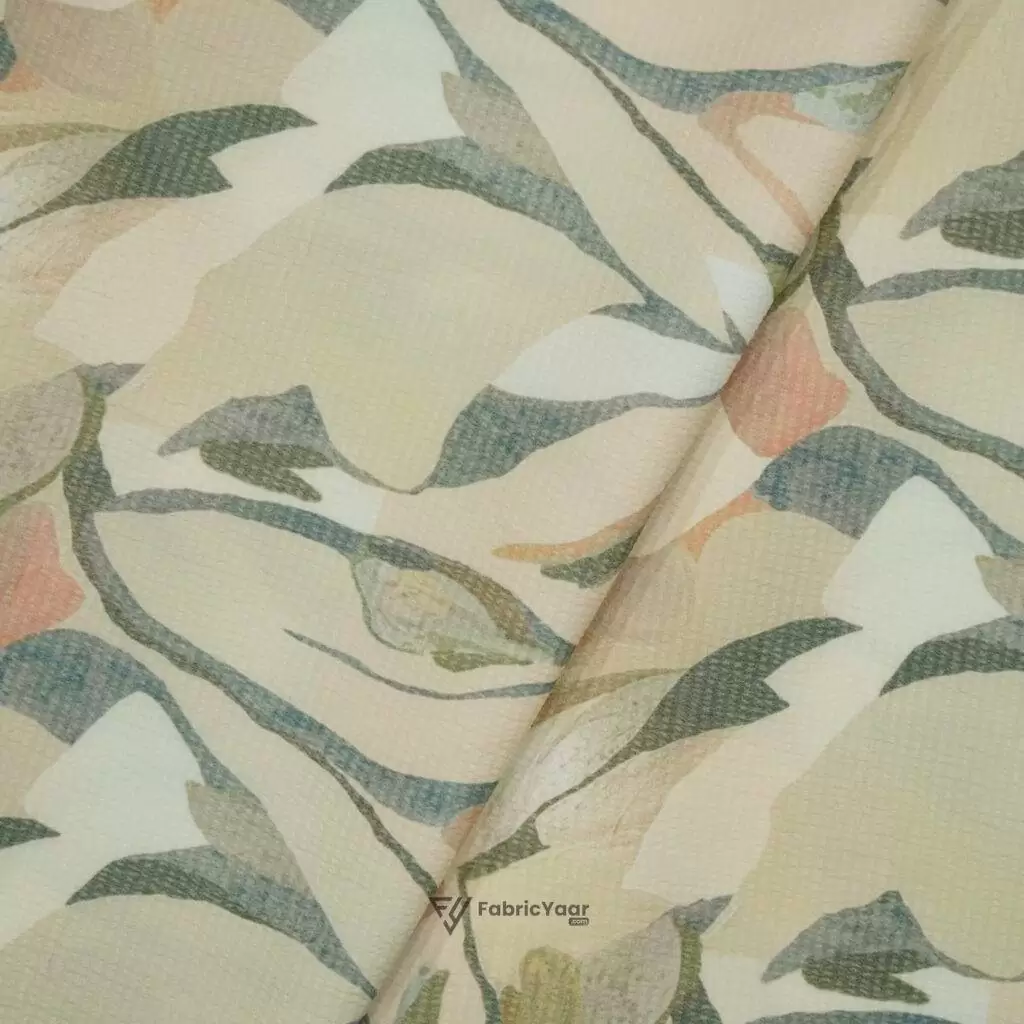 Stretchable Digital Floral Printed Shirt Fabric (Width 58 Inch)