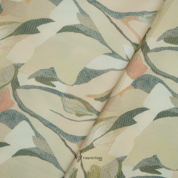 Stretchable Digital Floral Printed Shirt Fabric (Width 58 Inch)