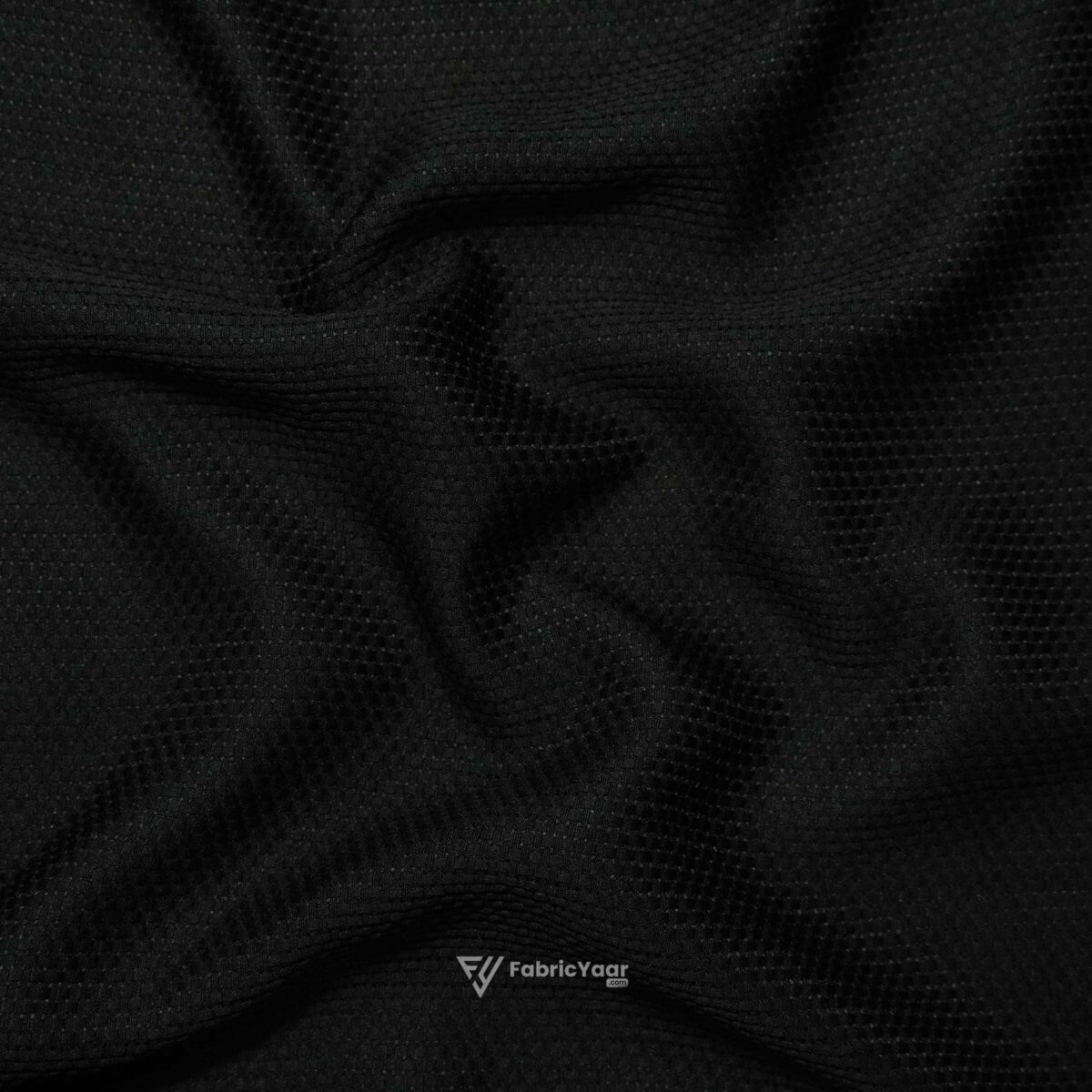 Self Textured Popcorn Plain Black Shirt Fabric ( Width 58 Inch )