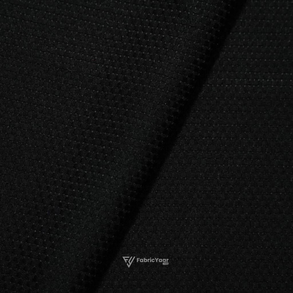 Self Textured Popcorn Plain Black Shirt Fabric ( Width 58 Inch )