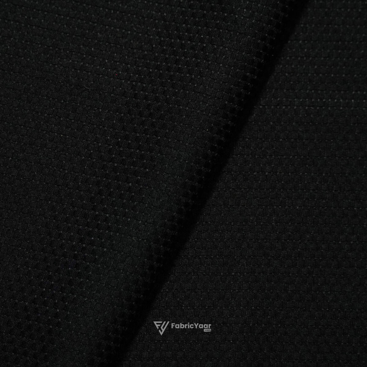 Self Textured Popcorn Plain Black Shirt Fabric ( Width 58 Inch )