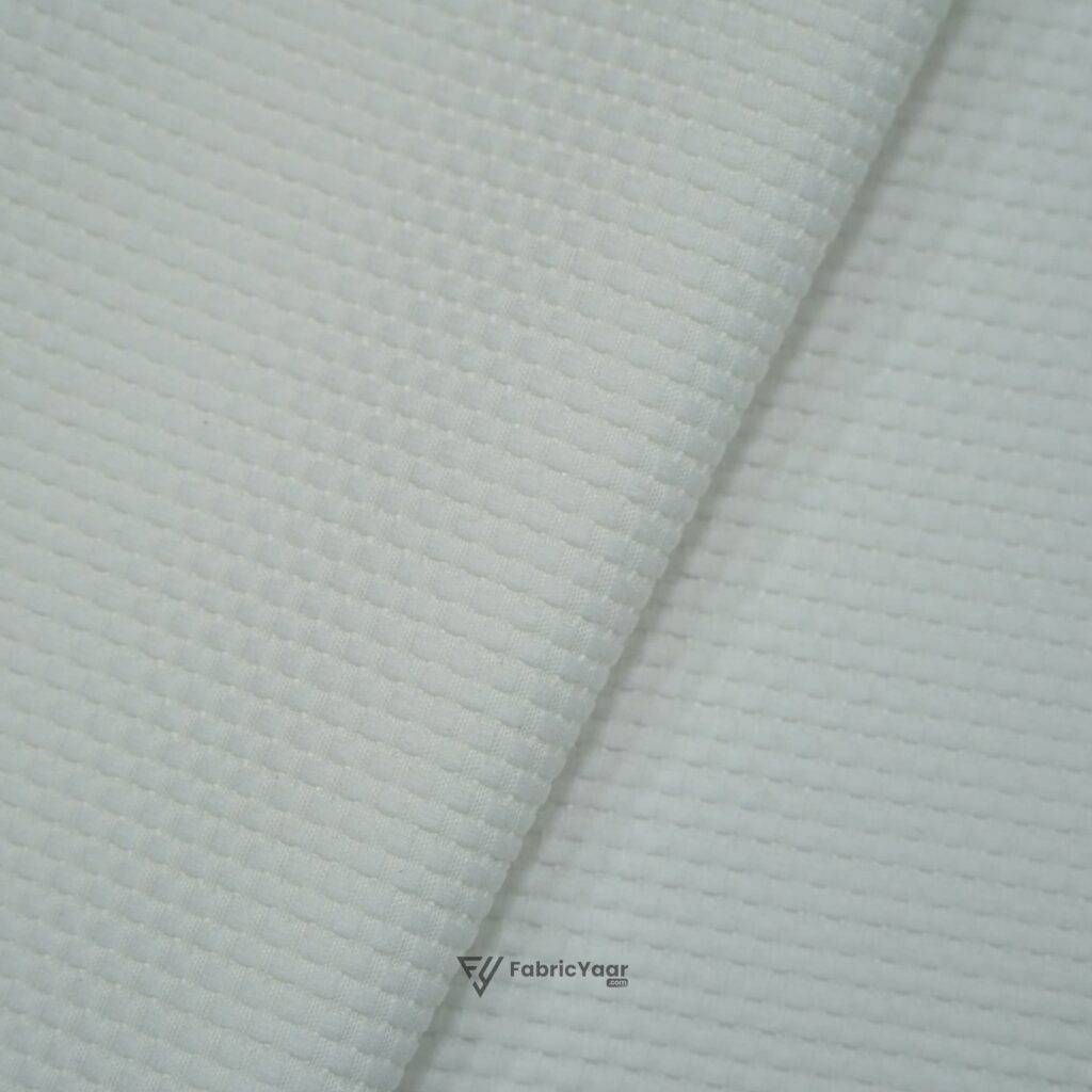 Self Textured Popcorn Plain White Shirt Fabric (Width 58 Inch)