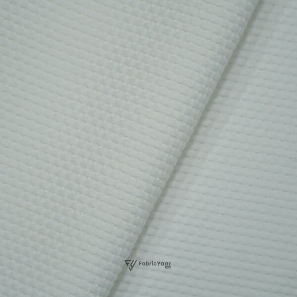 Self Textured Popcorn Plain White Shirt Fabric (Width 58 Inch)