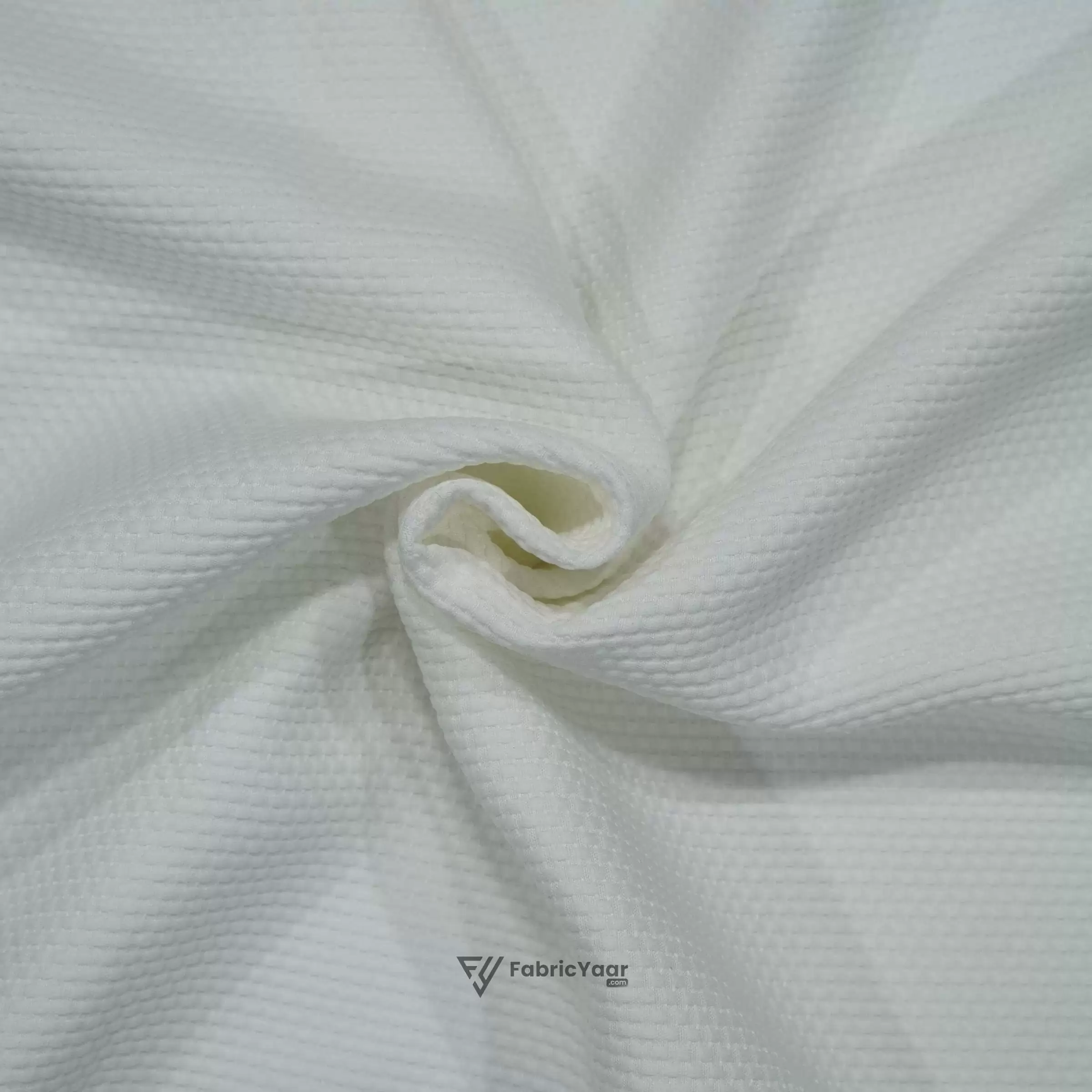 Self Textured Popcorn Plain White Shirt Fabric (Width 58 Inch)