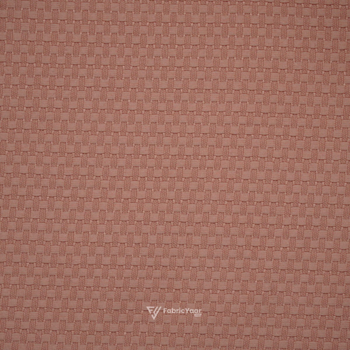 Self Textured Popcorn Plain Peach Shirt Fabric (Width 58 Inch)