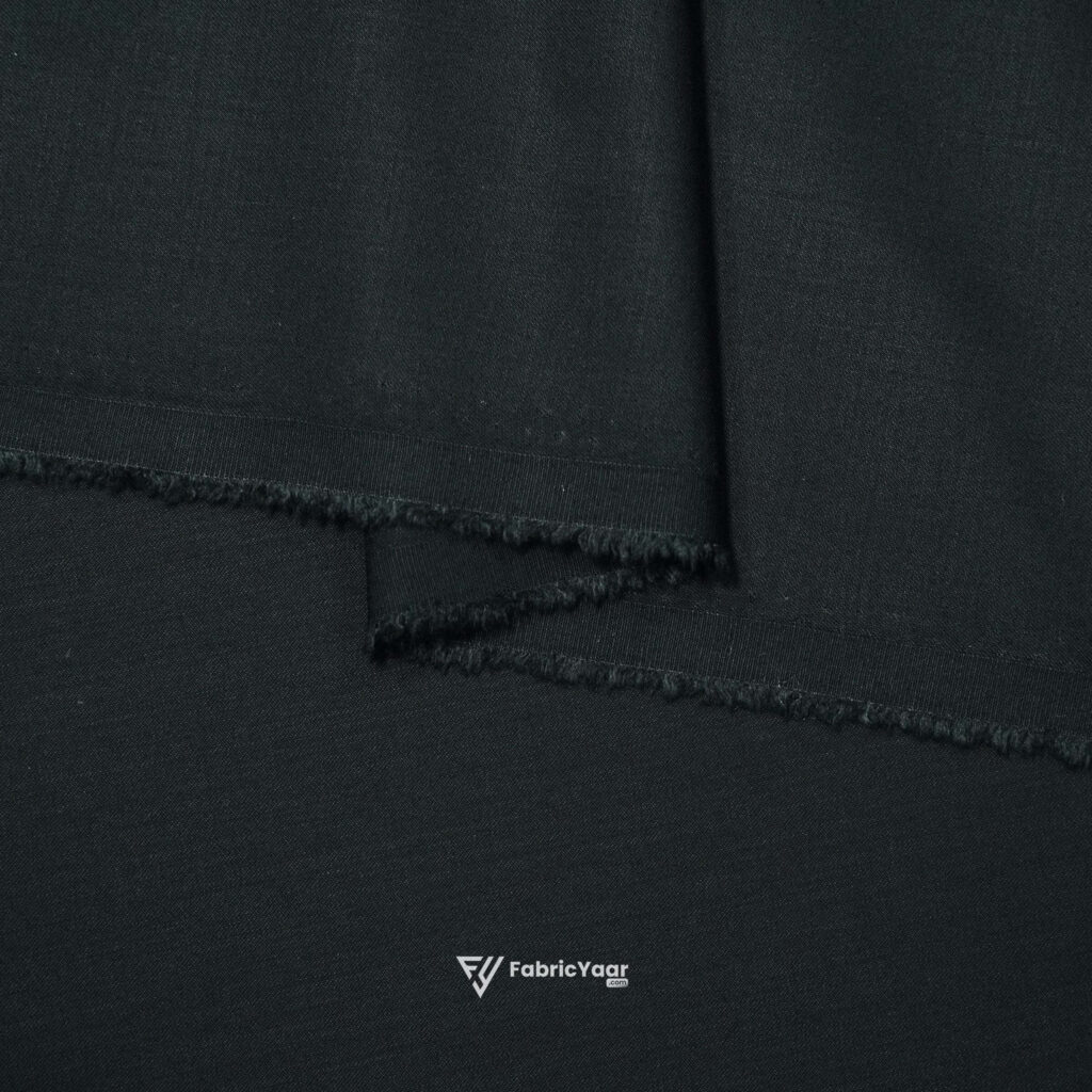 Imported T/R Plain Black Suit / Pant Fabric (Width 58 Inch)