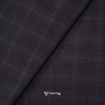 Imported T/R Self Checks Wine Suit / Pant Fabric (Width 58 Inch)