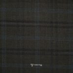 Imported T/R Self Checks Coffee Suit / Pant Fabric (Width 58 Inch)