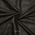 Imported T/R Self Checks Coffee Suit / Pant Fabric (Width 58 Inch)