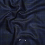 Imported T/R Self Checks Blue Suit / Pant Fabric (Width 58 Inch)