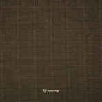 Imported T/R Self Checks Brown Suit / Pant Fabric (Width 58 Inch)