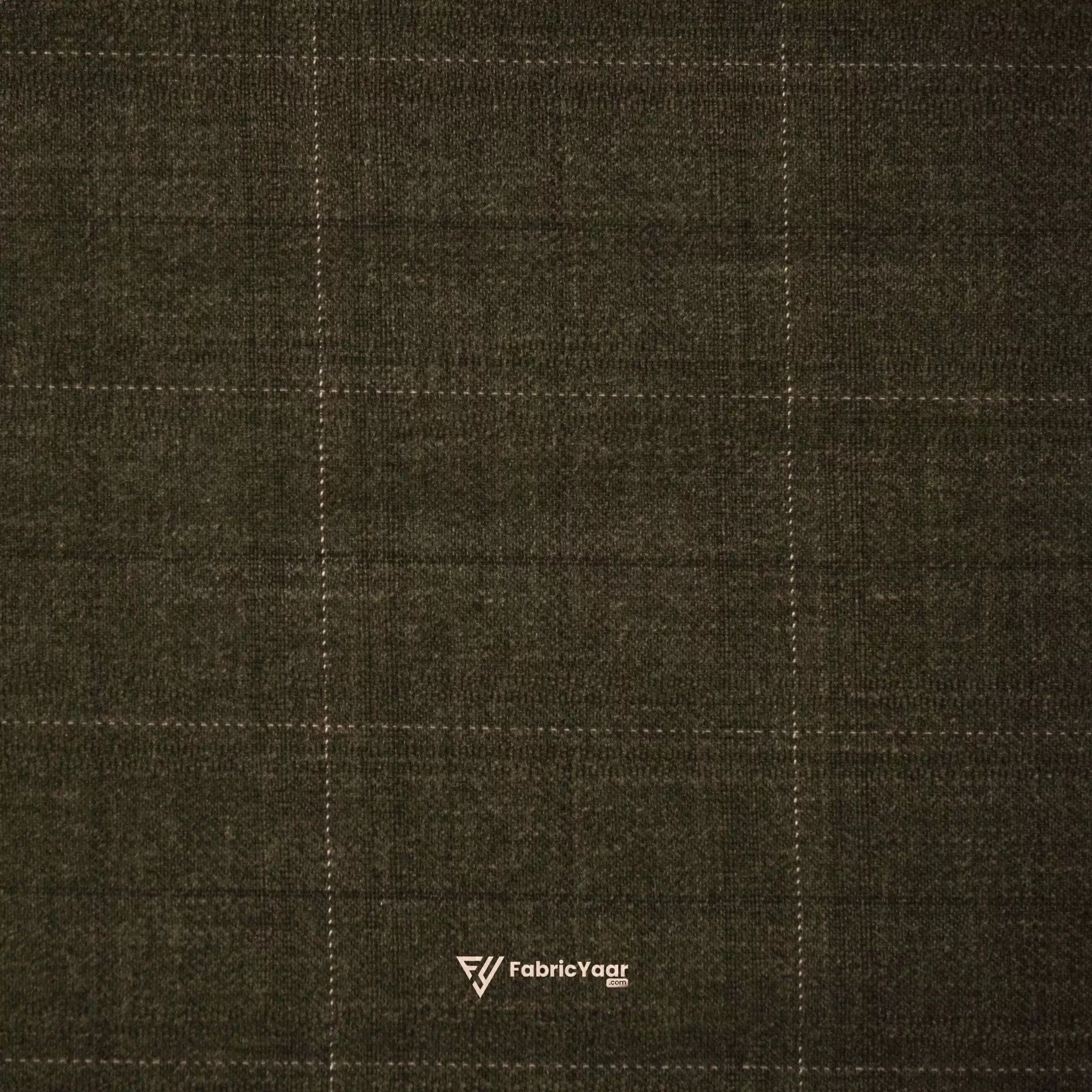 Imported T/R Self Checks Brown Suit / Pant Fabric (Width 58 Inch)