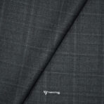 Imported T/R Self Checks Dark Grey Suit / Pant Fabric (Width 58 Inch)