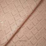 Georgette Golden Sequins Work Peach Kurta Fabric (Width 38 Inch)