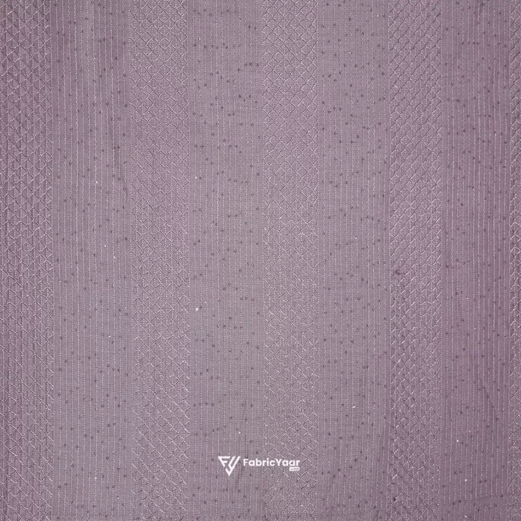 Designer Silk Embroidery Zero Sequins Lavender Kurta Fabric (Width 38 Inch)