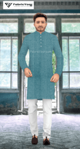 Designer Silk Embroidery Zero Sequins Grey Kurta Fabric (Width 38 Inch)