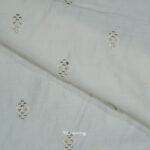 Malai Silk Buta Sequins Work Creamish White Kurta Fabric (Width 58 Inch)