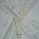 Malai Silk Buta Sequins Work Creamish White Kurta Fabric (Width 58 Inch)