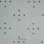 Mirror Work Off-White Giza Cotton Kurta Fabric (Width 58 Inch)