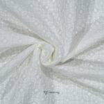 Embroidery Without Sequins White Kurta Fabric (Width 58 Inch)
