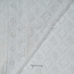 Lucknowi Sequins Work White Kurta Fabric (Width 58 Inch)