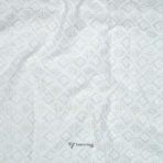 Lucknowi Sequins Work White Kurta Fabric (Width 58 Inch)