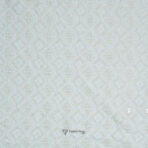 Lucknowi Sequins Work White Kurta Fabric (Width 58 Inch)
