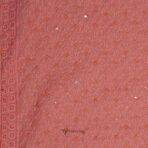 Lucknowi Sequins Work Peach Kurta Fabric (Width 58 Inch)