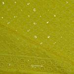 Lucknowi Sequins Work Haldi Kurta Fabric (Width 58 Inch)