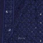 Lucknowi Sequins Work Blue Kurta Fabric (Width 58 Inch)