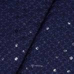 Lucknowi Sequins Work Blue Kurta Fabric (Width 58 Inch)